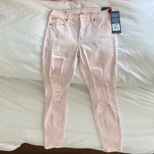 True Religion Halle Mid Rise Super Skinny Jeans in light pink size 28 NWT